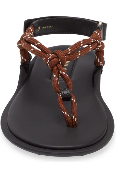 Miu Miu Riviere Cord & Leather Sandal (Women).